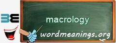 WordMeaning blackboard for macrology